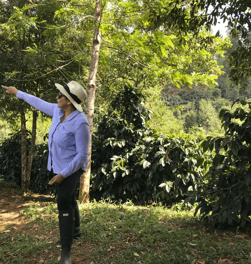 Marysabel Caballero na své honduraské kávové farmě Finca El Puente.