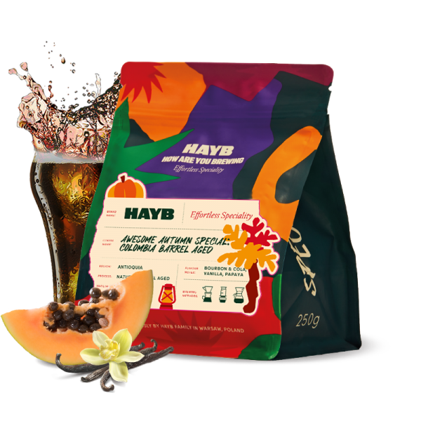 Výběrová káva HAYB Speciality Coffee Kolumbie AWESOME AUTUMN SPECIAL - barrel aged
