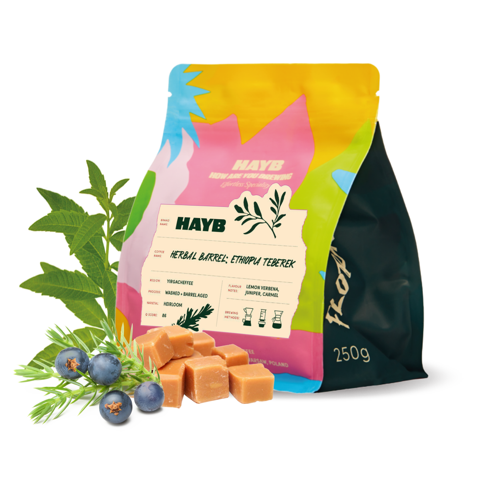 Výběrová káva HAYB Speciality Coffee Etiopie SPRING HERBAL BARREL - jarní edice