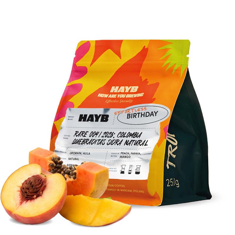 Výběrová káva HAYB Speciality Coffee Kolumbie QUEBRADITAS - Hayb birthday coffee - 200g