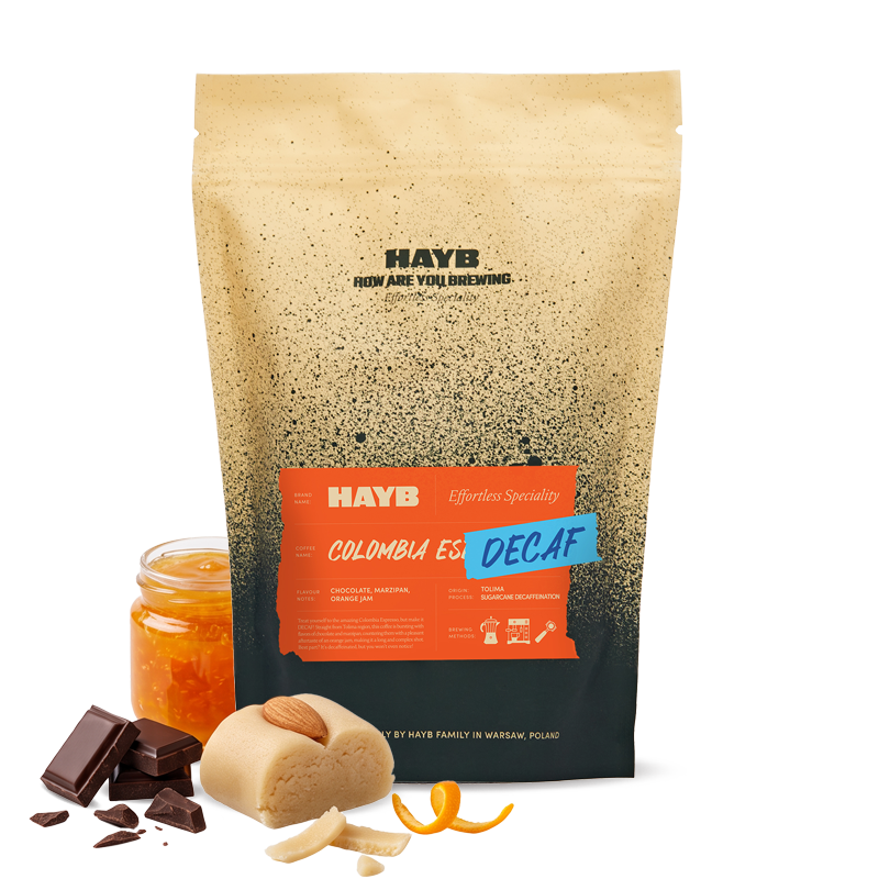 Výběrová káva HAYB Speciality Coffee Kolumbie POPAYAN DECAF - espresso