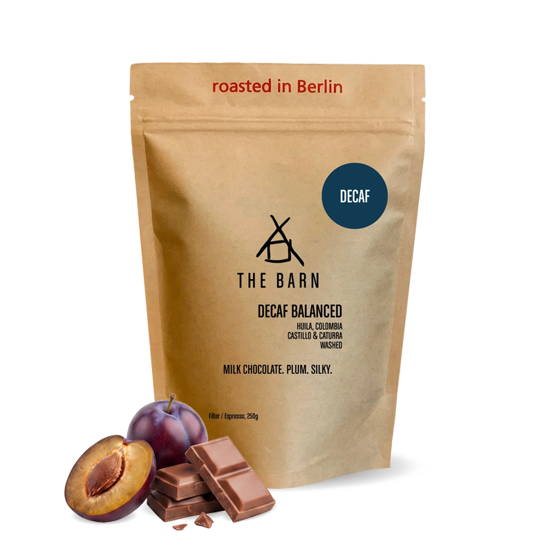 Výběrová káva The Barn Kolumbie HUILA DECAF - bezkofeinová
