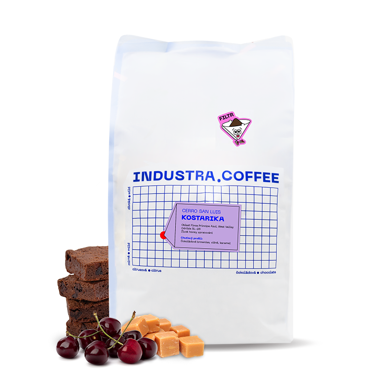 Výběrová káva Industra Coffee Kostarika CERRO SAN LUIS — 1000 g