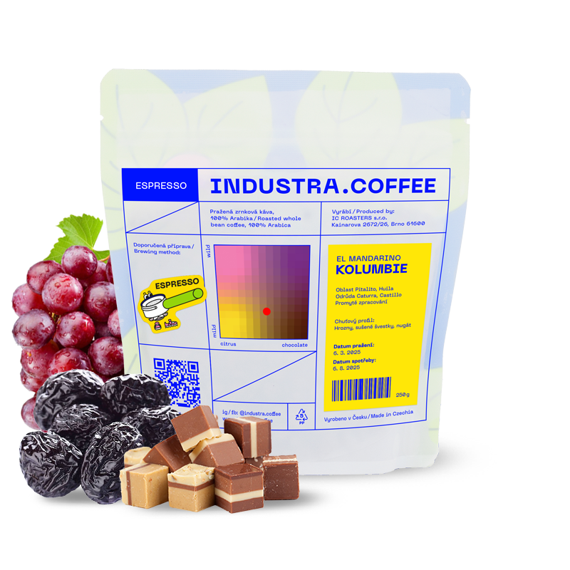 Výběrová káva Industra Coffee Kolumbie EL MANDARINO