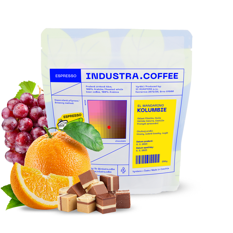 Výběrová káva Industra Coffee Kolumbie EL MANDARINO