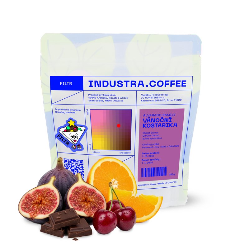 Výběrová káva Industra Coffee Kostarika ALVARADO FAMILY - Vánoční edice
