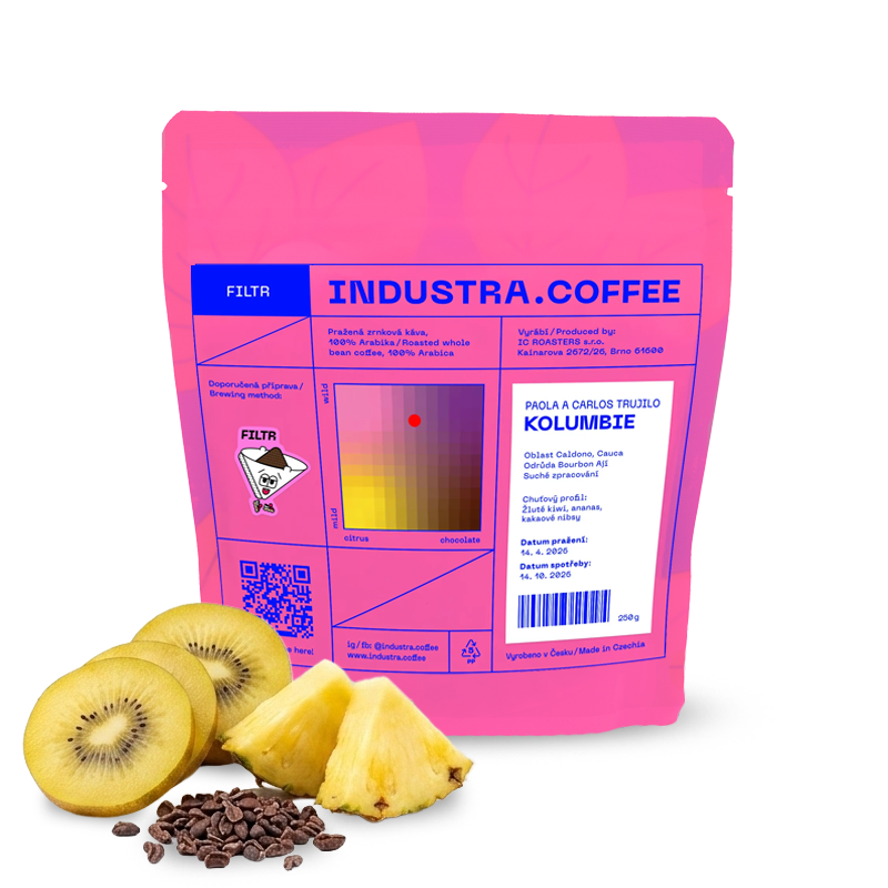 Výběrová káva Industra Coffee Kolumbie PAOLA A CARLOS TRUJILLO - soutěžní káva