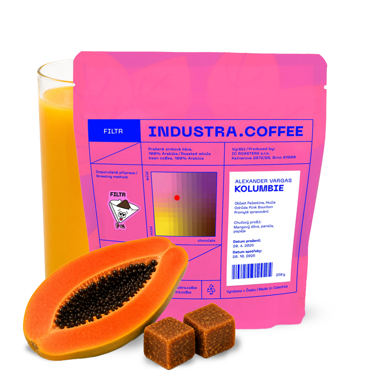 Výběrová káva Industra Coffee Kolumbie ALEXANDER VARGAS - Tomova soutěžní káva