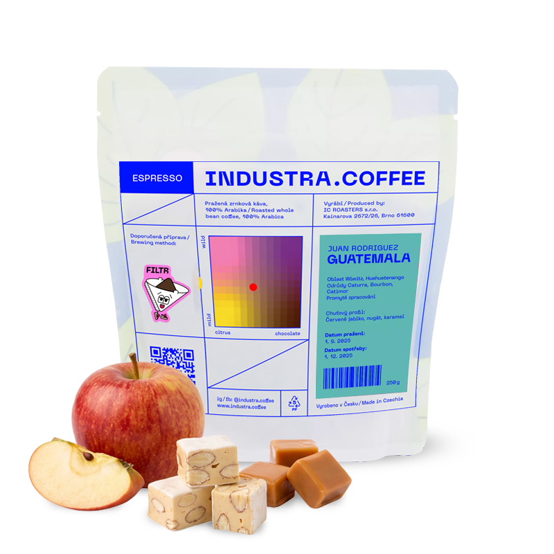 Výběrová káva Industra Coffee Guatemala JUAN RODRIGUEZ