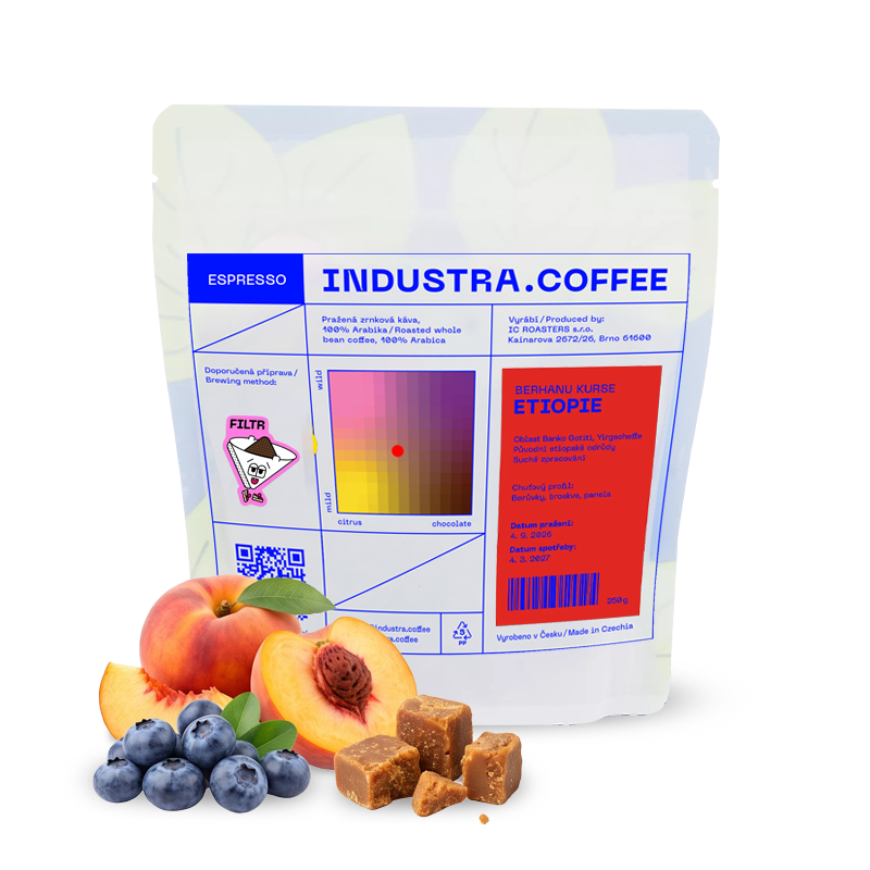 Výběrová káva Industra Coffee Etiopie BERHANU KURSE