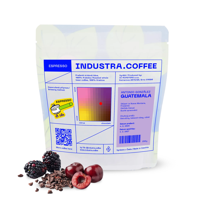 Výběrová káva Industra Coffee Guatemala ANTONIO GONZÁLEZ