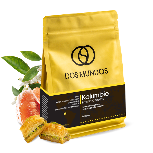 Výběrová káva Dos Mundos Kolumbie BENEDICTO PUENTES 2023