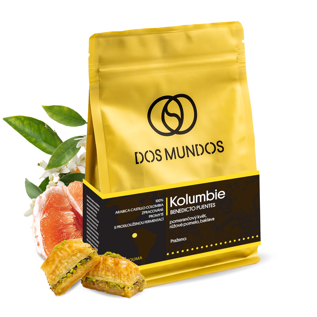 Výběrová káva Dos Mundos Kolumbie BENEDICTO PUENTES 2023