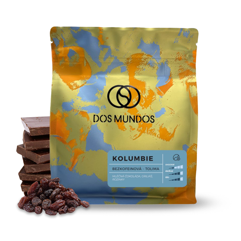 Výběrová káva Dos Mundos Kolumbie CAUCA - bezkofeinová