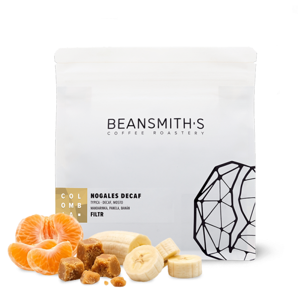 Výběrová káva Beansmith.s Kolumbie NOGALES DECAF - bezkofeinová 