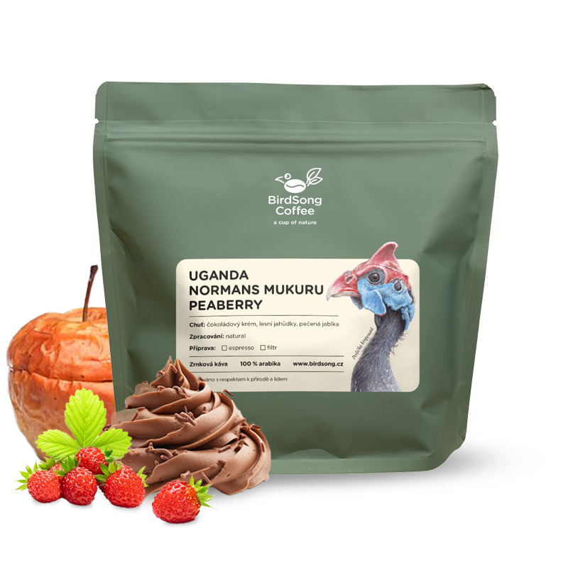 Výběrová káva BirdSong Coffee Uganda NORMANS MUKURU - Peaberry