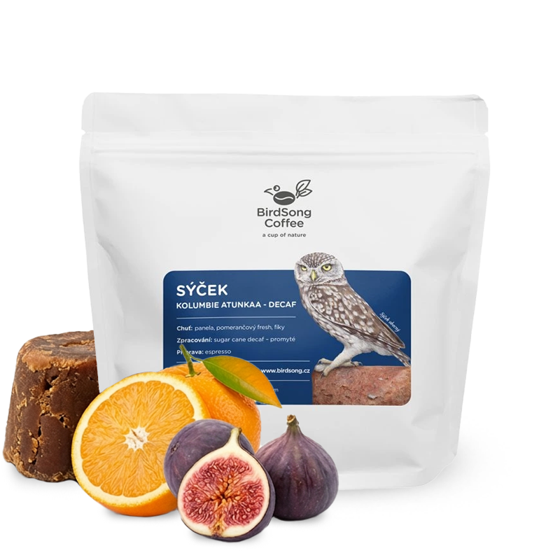 Výběrová káva BirdSong Coffee Kolumbie ATUNKAA DECAF - bezkofeinová - 200g