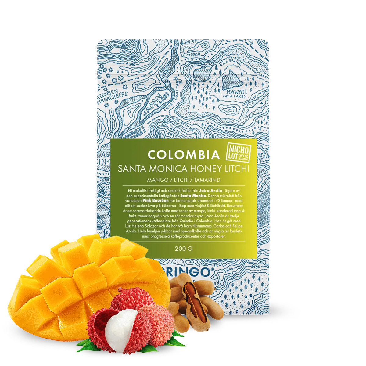 Výběrová káva Gringo Nordic Kolumbie SANTA MONICA HONEY LITCHI