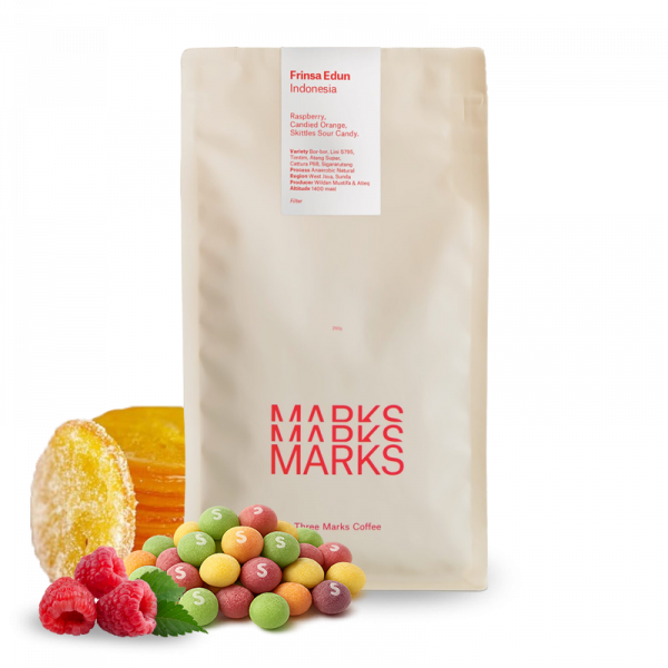 Výběrová káva Three Marks Coffee Indonésie FRINSA EDUN