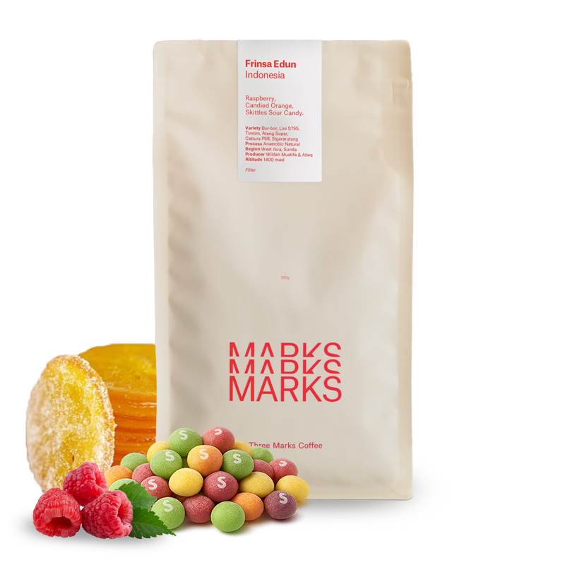 Výběrová káva Three Marks Coffee Indonésie FRINSA EDUN