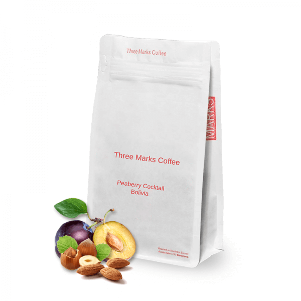 Výběrová káva Three Marks Coffee Bolívie PEABBERRY COCKTAIL 