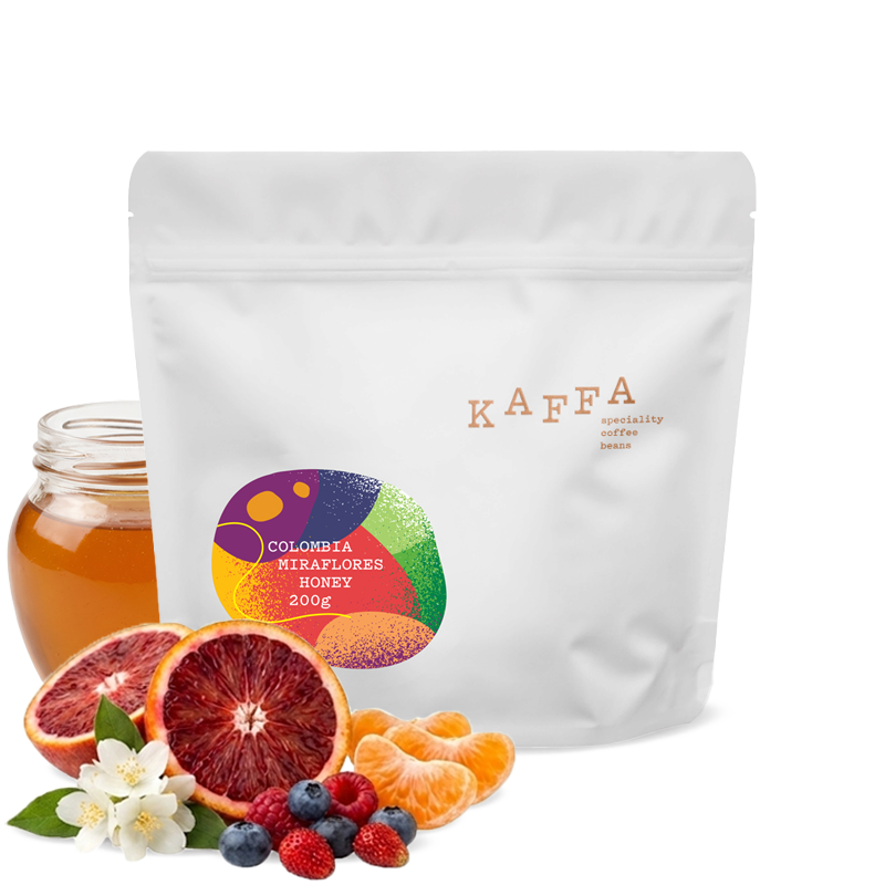 Výběrová káva Kaffa Kolumbie MIRAFLORES HONEY