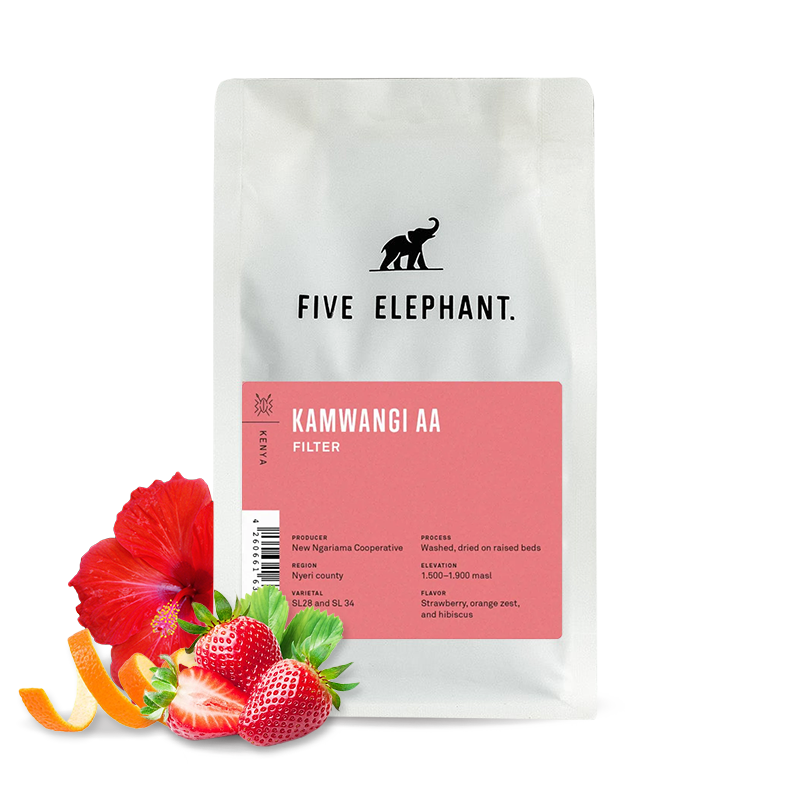 Výběrová káva Five Elephant Keňa KAMWANGI AA