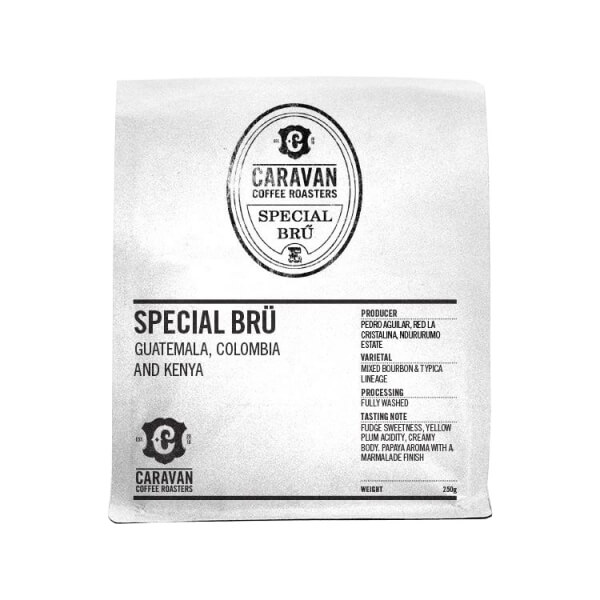 Výběrová káva Caravan Coffee Roasters Guatemala Kolumbie Keňa SPECIAL BRU - mletá pro filtr
