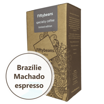Výběrová káva Fiftybeans Brazílie Machado espresso