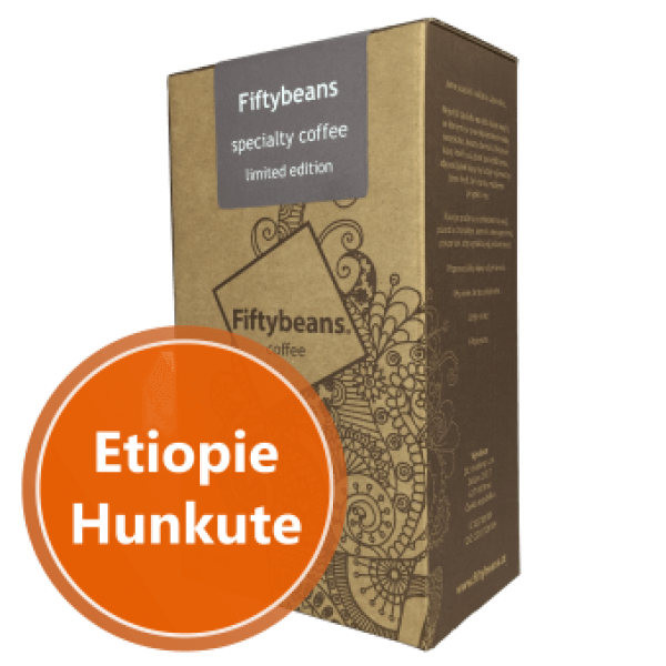 Výběrová káva Fiftybeans Etiopie Hunkute