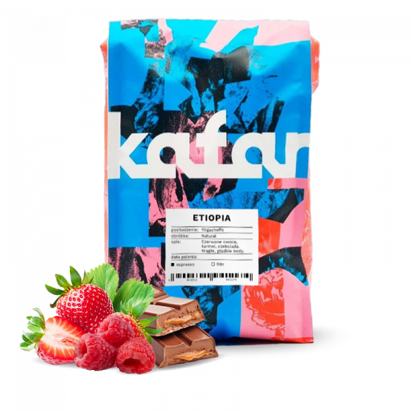 Výběrová káva Kafar Palarnia kawy Etiopie YIRGACHEFFE - 1000g