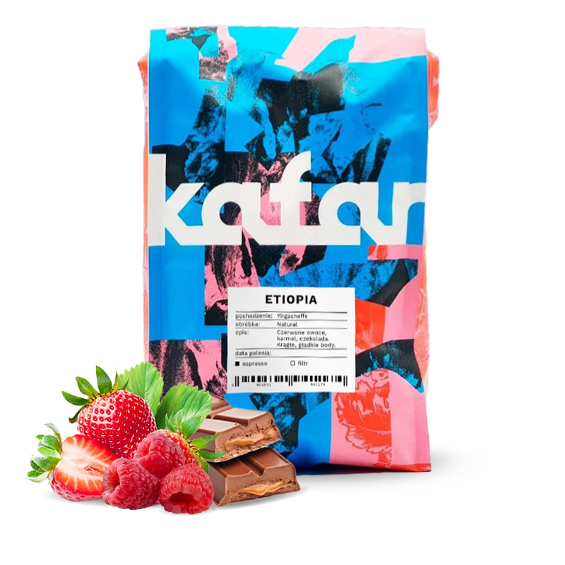 Výběrová káva Kafar Palarnia kawy Etiopie YIRGACHEFFE - 1000g