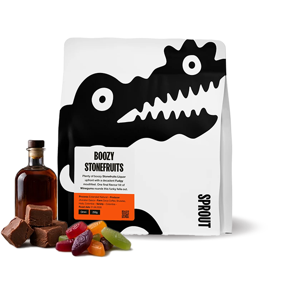Výběrová káva Sprout Coffee Roasters Kolumbie BOOZY STONEFRUITS