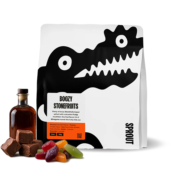 Výběrová káva Sprout Coffee Roasters Kolumbie BOOZY STONEFRUITS
