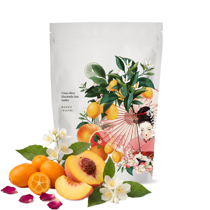 Výběrová káva Kmen Coffee Roasters Kostarika HACIENDA SAN ISIDRO - geisha - 200g