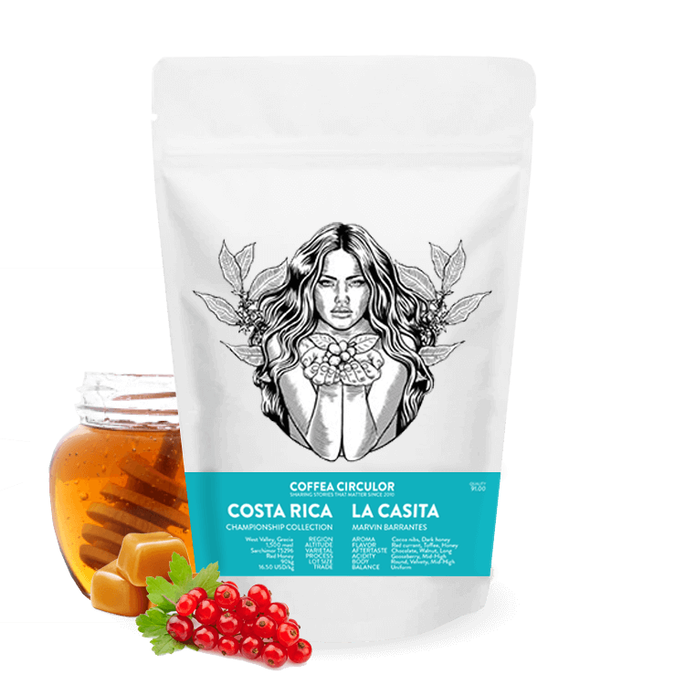 Výběrová káva Coffea Circulor Kostarika LA CASITA - cupping score 91b
