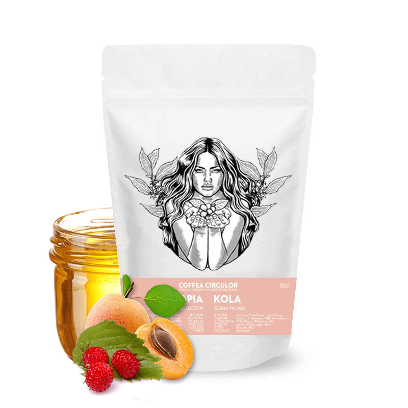 Výběrová káva Coffea Circulor Etiopie KOLA - 100g - geisha 92b