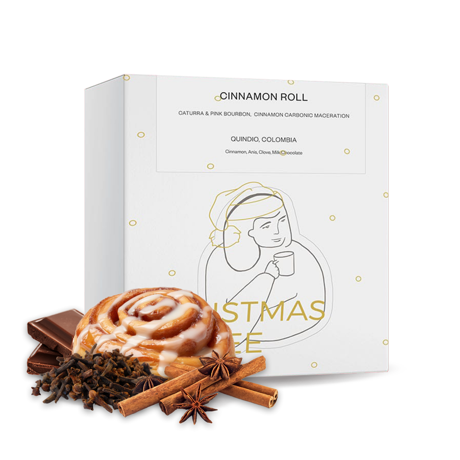 Výběrová káva DAK Coffee Roasters Christmas Coffee Kolumbie CINNAMON ROLL - espresso - 2023