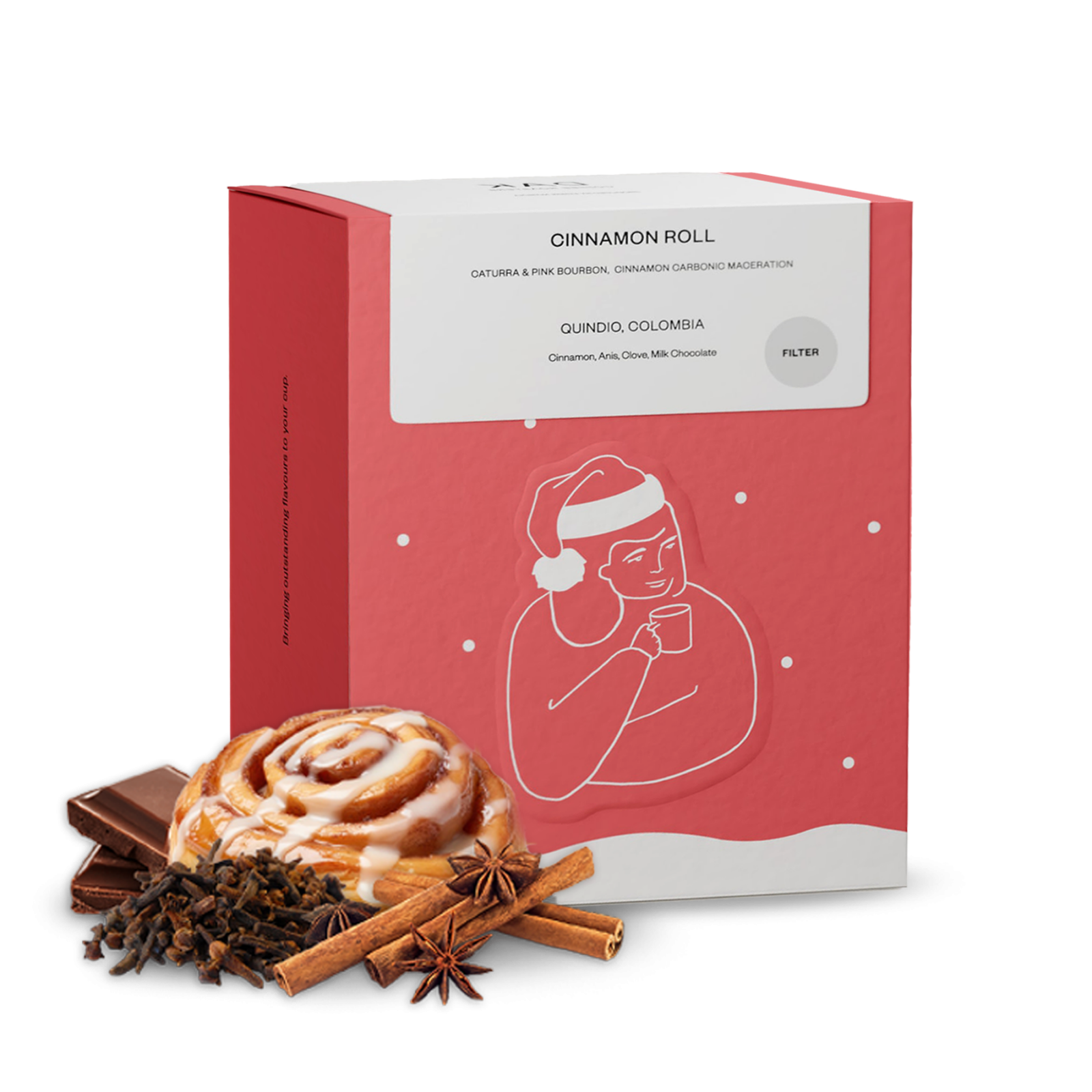 Výběrová káva DAK Coffee Roasters Christmas Coffee Kolumbie CINNAMON ROLL