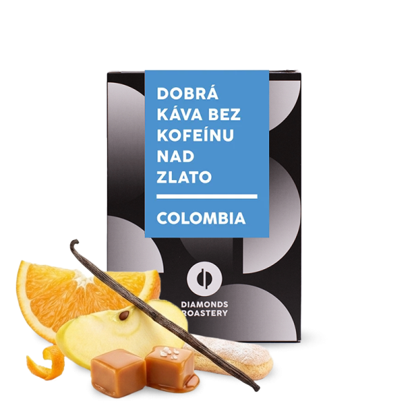 Výběrová káva Diamond's Roastery Kolumbie HULCAFE - bezkofeinová