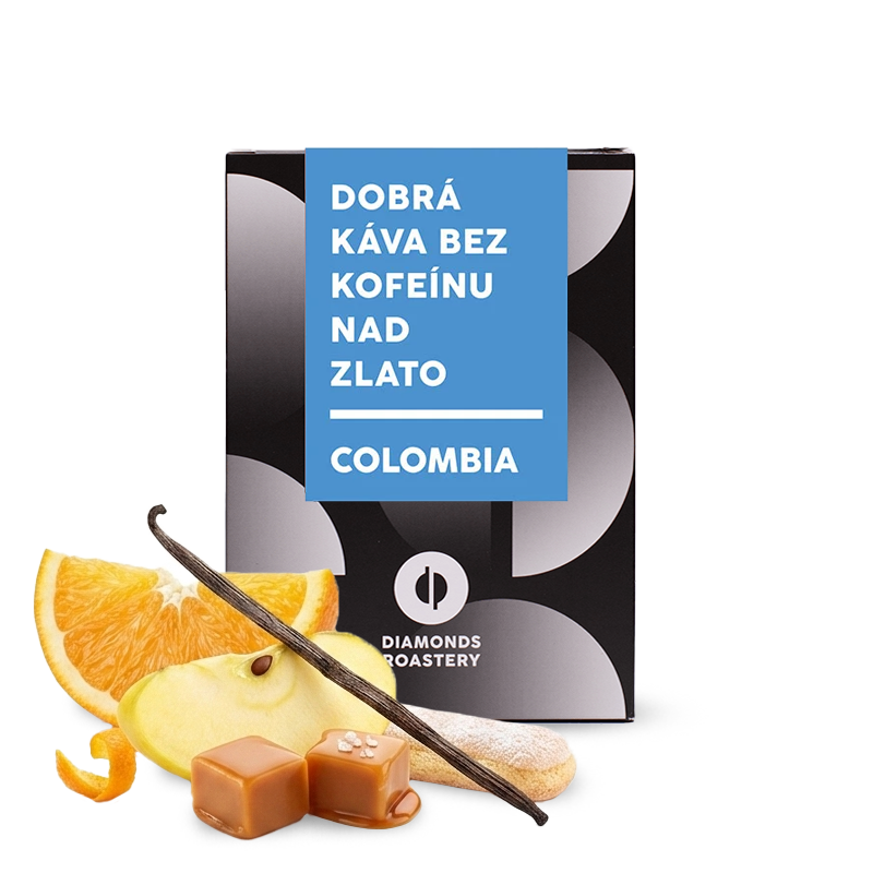 Výběrová káva Diamond's Roastery Kolumbie HULCAFE - bezkofeinová