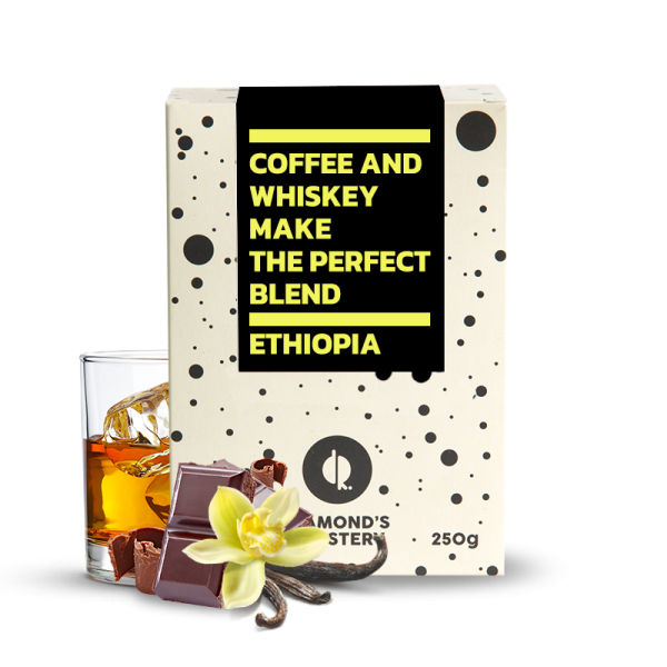 Výběrová káva Diamond's Roastery Etiopie BOMBE - zrající v sudech po whiskey