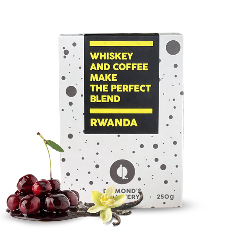 Výběrová káva Diamond's Roastery Rwanda KABYINIRO - zrající v sudech po whiskey