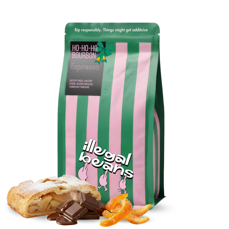 Výběrová káva Illegal Beans Brazílie HO HO HO BOURBON - vánoční espresso káva