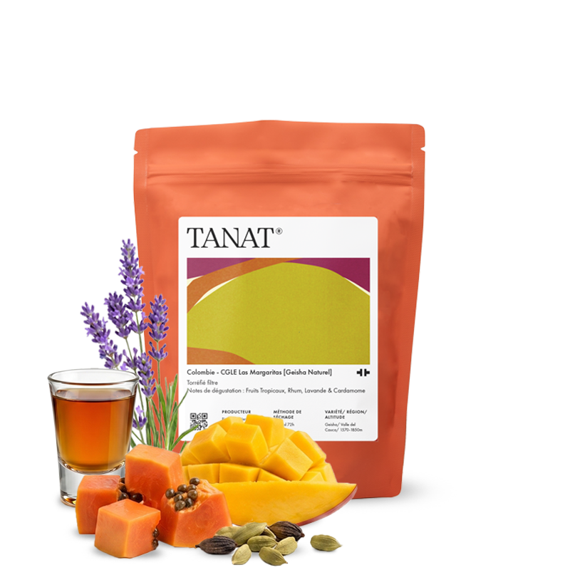 Výběrová káva Tanat Coffee Kolumbie CGLE LAS MARGARITAS - Geisha 100g