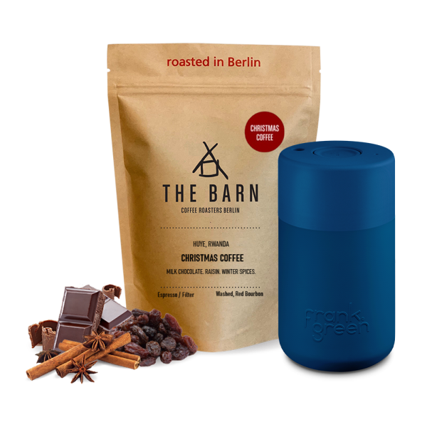The Barn Christmas coffee Frank Green Original Set - deep ocean