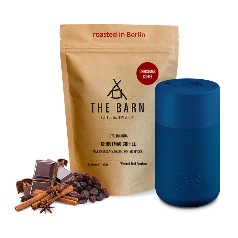 The Barn Christmas coffee Frank Green Original Set - deep ocean