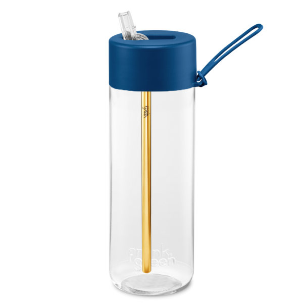 Frank Green Original Clear 740 ml Straw plastová láhev - deep ocean