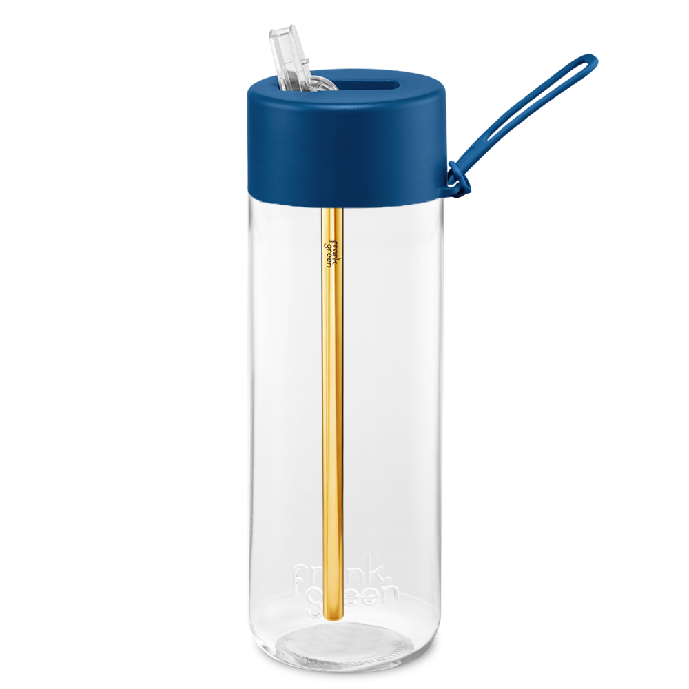 Frank Green Original Clear 740 ml Straw plastová láhev - deep ocean