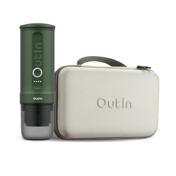 Outin Nano Portable Espresso Machine – Forest Green + cestovní obal 